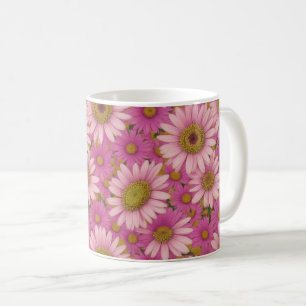 Caneca De Café Flores de margarida rosa