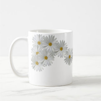 Caneca De Café Flores de Marguerite Branca