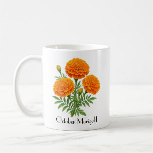Caneca De Café Flores de Marigold de Outubro