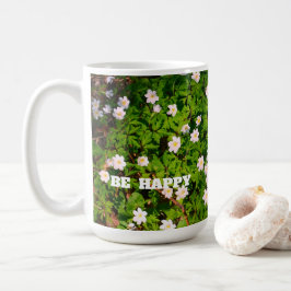 Caneca De Café Flores De Mola De Madeira Branca São Felizes