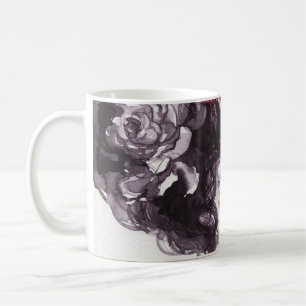 Caneca De Café Flores De Mulher, Fundo De Aquarela De Moda.