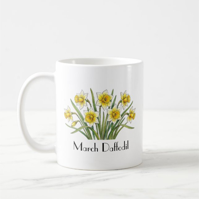 Caneca De Café Flores de Narciso de Março (Esquerda)