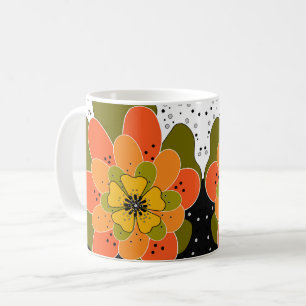Caneca De Café Flores de outono, flor, latido de ilustração