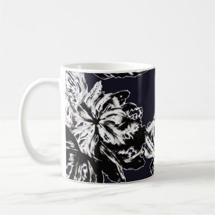 Caneca De Café Flores de padrão sem costura por safra e patins fl
