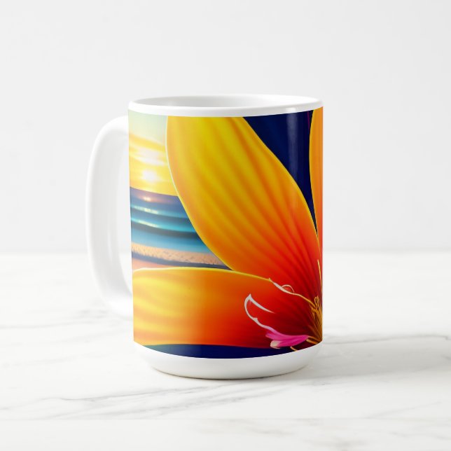 Caneca De Café Flores de Paraíso Tropicais (Frente Esquerda)