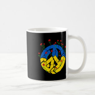 Caneca De Café Flores de Paz da Bandeira da Ucrânia