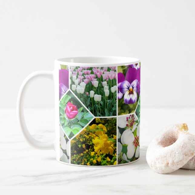 Caneca De Café Flores de primavera (Com Donut)