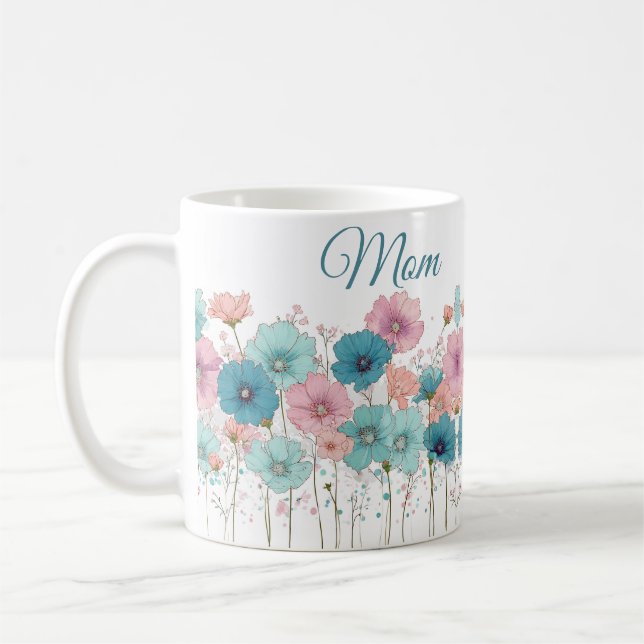 Caneca De Café Flores de Primavera Antigas para a Mamãe (Esquerda)