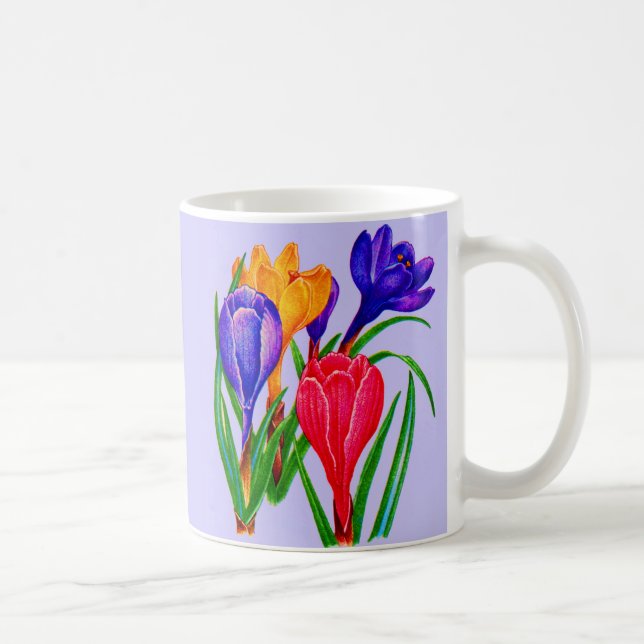Caneca De Café flores de primavera crocus (Direita)