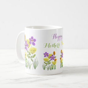 Caneca De Café Flores de primavera, Dia de as mães Feliz
