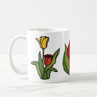 Caneca De Café Flores de Primavera em Vidro Pintado
