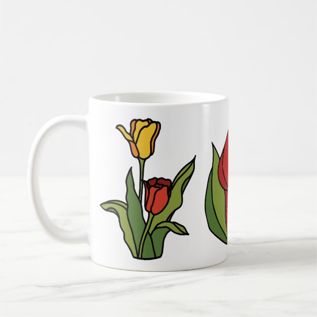 Caneca De Café Flores de Primavera em Vidro Pintado (Esquerda)
