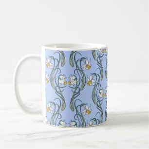 Caneca De Café Flores de primavera. Flores daffodil entrelaçadas