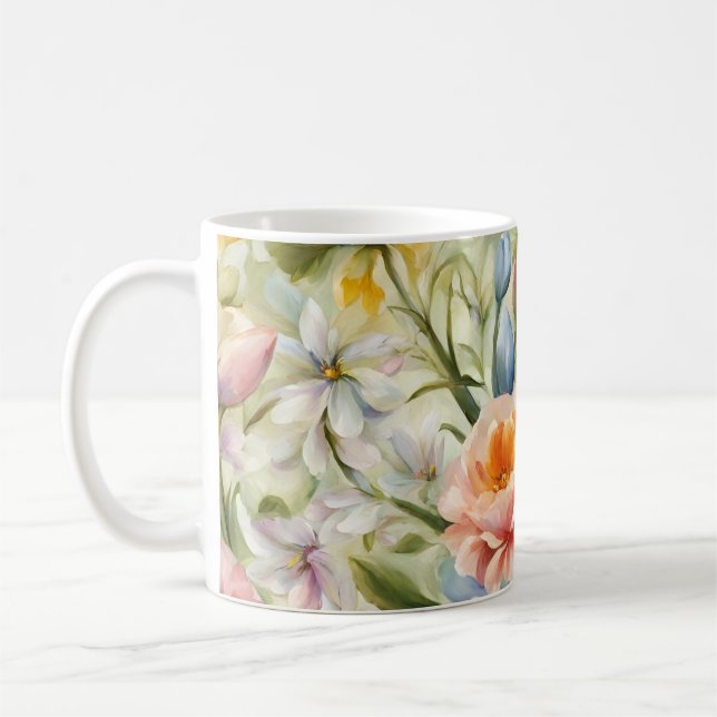 Caneca De Café Flores de primavera sofisticadas e refinadas. Pint (Esquerda)
