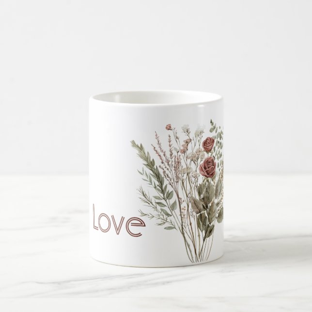 Caneca De Café Flores de Rosa Vermelha (Centro)