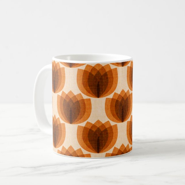 Caneca De Café Flores de tulipa laranja retrorreflectoras (Frente Esquerda)