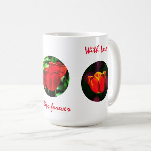 Caneca De Café Flores de tulipa vermelhas