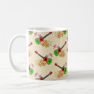 Caneca De Café Flores de Ukulele Hibiscus Havaianos
