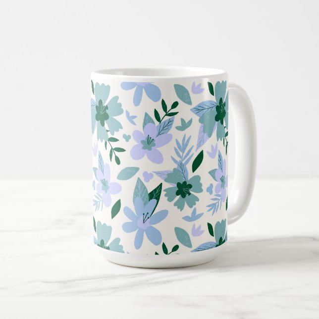 Caneca De Café Flores de verão (Frente Esquerda)