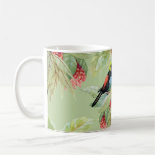 Caneca De Café Flores de Verão: Padrão Tropical