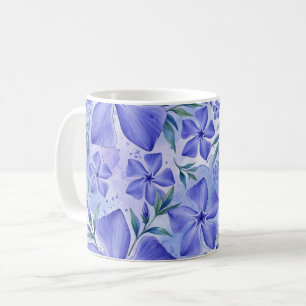 Caneca De Café Flores de Vinca Azul Violeta Vinca Blossoms