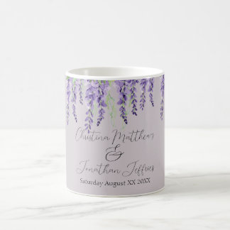 Caneca De Café Flores de Wisteria Roxo na Lavanda Elegante
