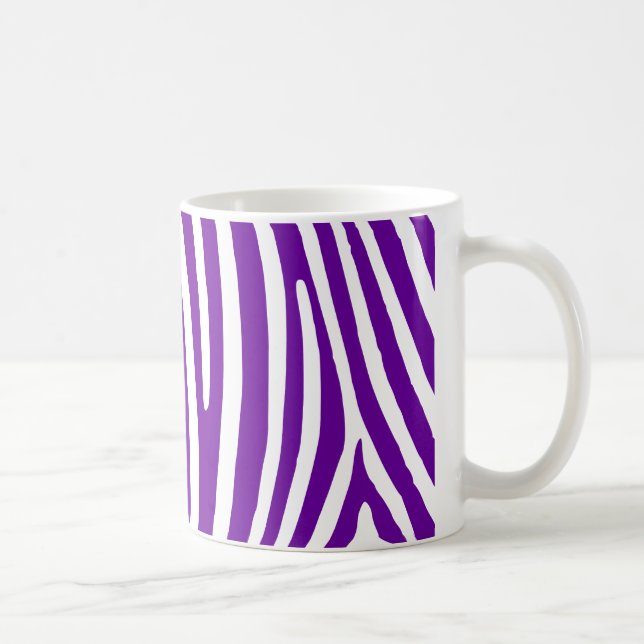 Caneca De Café Flores de Zebra Roxo Violeta (Direita)