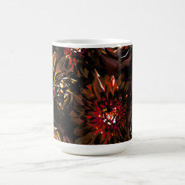 Caneca De Café Flores do Brilho de Outono do Jardim Escuro Outono