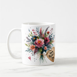 Caneca De Café Flores do Dia das Mães em aquarela
