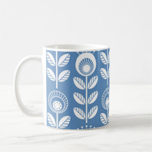 Caneca De Café Flores do estilo foliar escandinavo - floral unifo