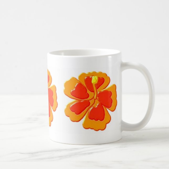 Caneca De Café flores do hibiscus (Direita)