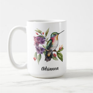 Caneca De Café Flores do Jardim do Hummingbird Springtime