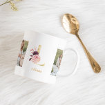 Caneca De Café Flores Douradas Modernas - Letra L | Dois Monogram<br><div class="desc">Flores Douradas Modernas - Letra L | Dois Monogramas fotográficos</div>
