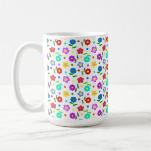 Caneca De Café Flores e Bolinhas