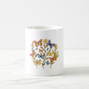 Caneca De Café Flores e Borboletas