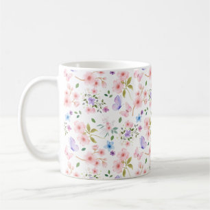 Caneca De Café Flores e Borboletas