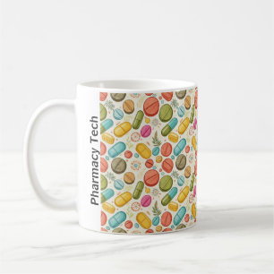 Caneca De Café Flores e comprimidos técnicos personalizados do Bo
