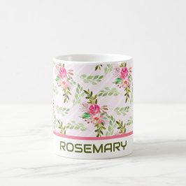 Caneca De Café Flores E Folhas De Café Personalizado