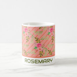 Caneca De Café Flores E Folhas De Café Personalizado