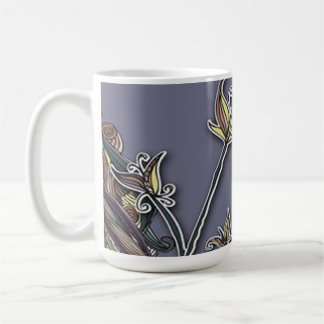 Caneca De Café Flores e Ondas Mug