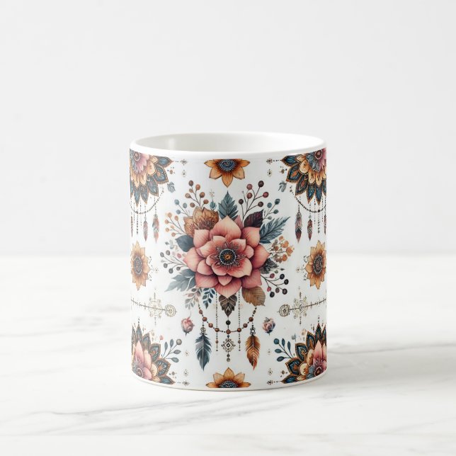 Caneca De Café Flores e Penas (Centro)