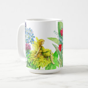 Caneca De Café Flores e pintura a aquarela de Leite