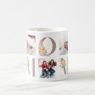 Caneca De Café Flores em Rose Gold Melhor MÃE do Mundo Floral Mul