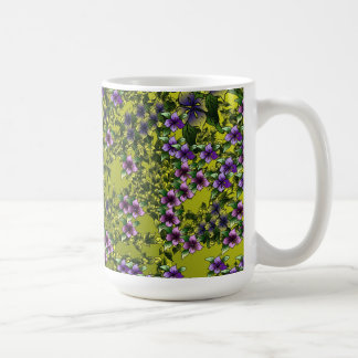 Caneca De Café Flores em tons de índio