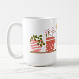 Caneca De Café Flores Em Vasos Caprichosas Amante De Jardim