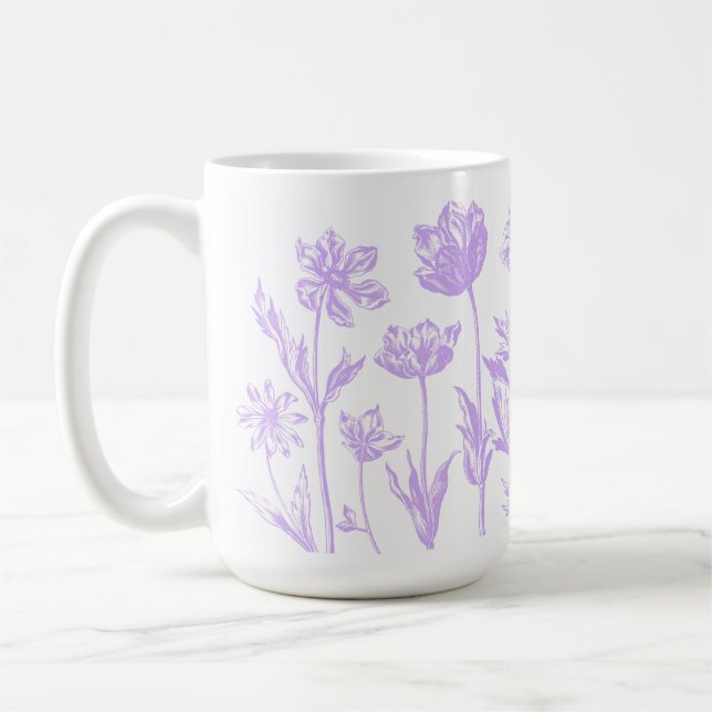 Caneca De Café Flores Enchidas (Lavanda) de Belas Artes (Esquerda)