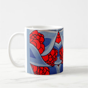 Caneca De Café flores estilizadas e impressão