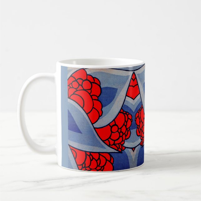 Caneca De Café flores estilizadas e impressão (Esquerda)