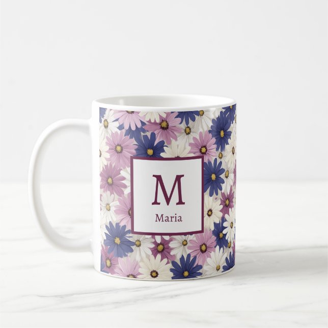 Caneca De Café Flores femininas românticas personalizadas de prim (Esquerda)