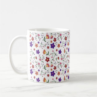 Caneca De Café Flores Florais Aquarela